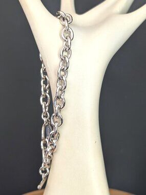 Cookie Lee silver link toggle closure bracelet
